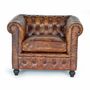 Armchairs - Chester armchair in natural leather - GINER Y COLOMER