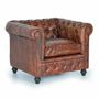Armchairs - Chester armchair in natural leather - GINER Y COLOMER