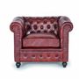 Fauteuils - Fauteill "Chester" en cuir marron materassé - GINER Y COLOMER