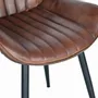 Chairs - Set of 2 chairs in brown leather and metal - GINER Y COLOMER