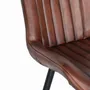 Chairs - Set of 2 chairs in brown leather and metal - GINER Y COLOMER