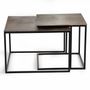 Coffee tables - Set of two coffee tables with bronze top and metal legs - GINER Y COLOMER