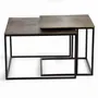 Tables basses - Lot de deux tables basses plateau bronze et pieds métal - GINER Y COLOMER