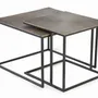 Tables basses - Lot de deux tables basses plateau bronze et pieds métal - GINER Y COLOMER