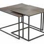 Coffee tables - Set of two coffee tables with bronze top and metal legs - GINER Y COLOMER