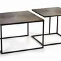 Tables basses - Lot de deux tables basses plateau bronze et pieds métal - GINER Y COLOMER