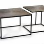 Coffee tables - Set of two coffee tables with bronze top and metal legs - GINER Y COLOMER