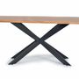Dining Tables - Dining table in natural acacia wood and black metal legs - GINER Y COLOMER