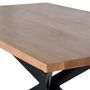 Dining Tables - Dining table in natural acacia wood and black metal legs - GINER Y COLOMER