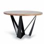 Tables Salle à Manger - Table à manger en bois d'acacia naturel et pieds en métal noir - GINER Y COLOMER