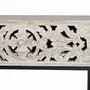 Console table - Mango wood console and black and white aged metal legs - GINER Y COLOMER