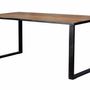 Tables Salle à Manger - Table à manger en métal et acacia naturel et noir 8 places - GINER Y COLOMER