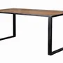 Tables Salle à Manger - Table à manger en métal et acacia naturel et noir 8 places - GINER Y COLOMER