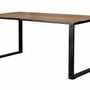 Tables Salle à Manger - Table à manger en métal et acacia naturel et noir 8 places - GINER Y COLOMER