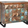 Commodes - Commode exclusive en bois recyclé multicolore - GINER Y COLOMER
