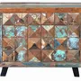 Commodes - Commode exclusive en bois recyclé multicolore - GINER Y COLOMER
