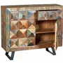 Commodes - Commode exclusive en bois recyclé multicolore - GINER Y COLOMER