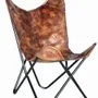 Chairs - Aged leather and iron chair - GINER Y COLOMER