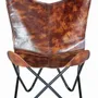 Chairs - Aged leather and iron chair - GINER Y COLOMER