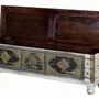 Boîtes de rangement - Coffre en bois de manguier et détails en bronze blanc vieilli - GINER Y COLOMER