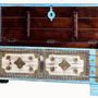 Storage boxes - Chest in aged blue mango wood - GINER Y COLOMER