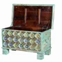 Boîtes de rangement - Coffre en bois de manguier avec détails verts et multicolores - GINER Y COLOMER