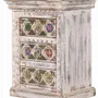 Night tables - Mango wood bedside table with ceramic and bronze details - GINER Y COLOMER