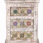 Night tables - Mango wood bedside table with ceramic and bronze details - GINER Y COLOMER