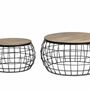 Tables basses - Lot de 2 tables basses en manguier massif et métal - GINER Y COLOMER