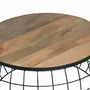 Tables basses - Lot de 2 tables basses en manguier massif et métal - GINER Y COLOMER