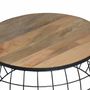 Tables basses - Lot de 2 tables basses en manguier massif et métal - GINER Y COLOMER