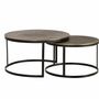 Tables basses - Table basse plateau bronze et pieds métal doré - GINER Y COLOMER