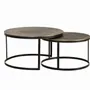 Tables basses - Table basse plateau bronze et pieds métal doré - GINER Y COLOMER