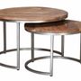 Tables basses - Table basse en bois de manguier naturel et pieds en métal - GINER Y COLOMER