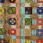 Sideboards - Mango wood sideboard with maiolica details and metal legs - GINER Y COLOMER