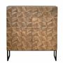 Sideboards - Mango wood and bronze sideboard, dark brown metal legs - GINER Y COLOMER