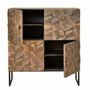 Sideboards - Mango wood and bronze sideboard, dark brown metal legs - GINER Y COLOMER