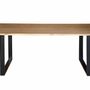 Tables Salle à Manger - Table à manger en bois d'acacia naturel et pieds en métal noir - GINER Y COLOMER