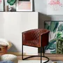Chaises - Chaise en cuir naturel avec pieds en métal - GINER Y COLOMER
