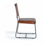 Chaises - Lot de 2 chaises en cuir marron et métal - GINER Y COLOMER