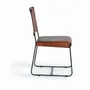 Chairs - Set of 2 chairs in brown leather and metal - GINER Y COLOMER