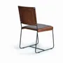 Chairs - Set of 2 chairs in brown leather and metal - GINER Y COLOMER
