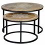 Coffee tables - Coffee table in mango wood and natural and black metal legs - GINER Y COLOMER