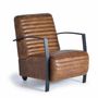 Fauteuils - Fauteuil en cuir marron et métal - GINER Y COLOMER