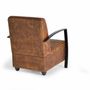 Fauteuils - Fauteuil en cuir marron et métal - GINER Y COLOMER