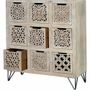 Chests of drawers - Chest of drawers in aged white mango wood - GINER Y COLOMER