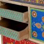Chests of drawers - Mango wood chest of drawers with hand-painted multi-colored details - GINER Y COLOMER
