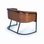 Sofas - Brown leather and metal sofa - GINER Y COLOMER