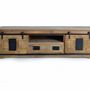 TV stands - Industrial style mango wood TV cabinet with two doors - GINER Y COLOMER