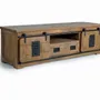 TV stands - Industrial style mango wood TV cabinet with two doors - GINER Y COLOMER